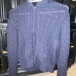 Harlow navy Blue Zip-Up Sweater